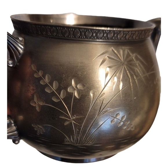 Vintage James W Tufts Vintage Sugar Bowl Quadruple Plate - Picture 6 of 14